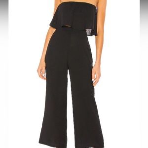 Revolve two piece SET Revolve Crop Top And Capri Black Set